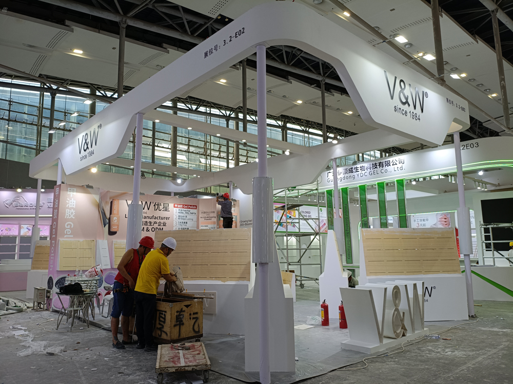 V&W優星展臺搭建第二天現場效果