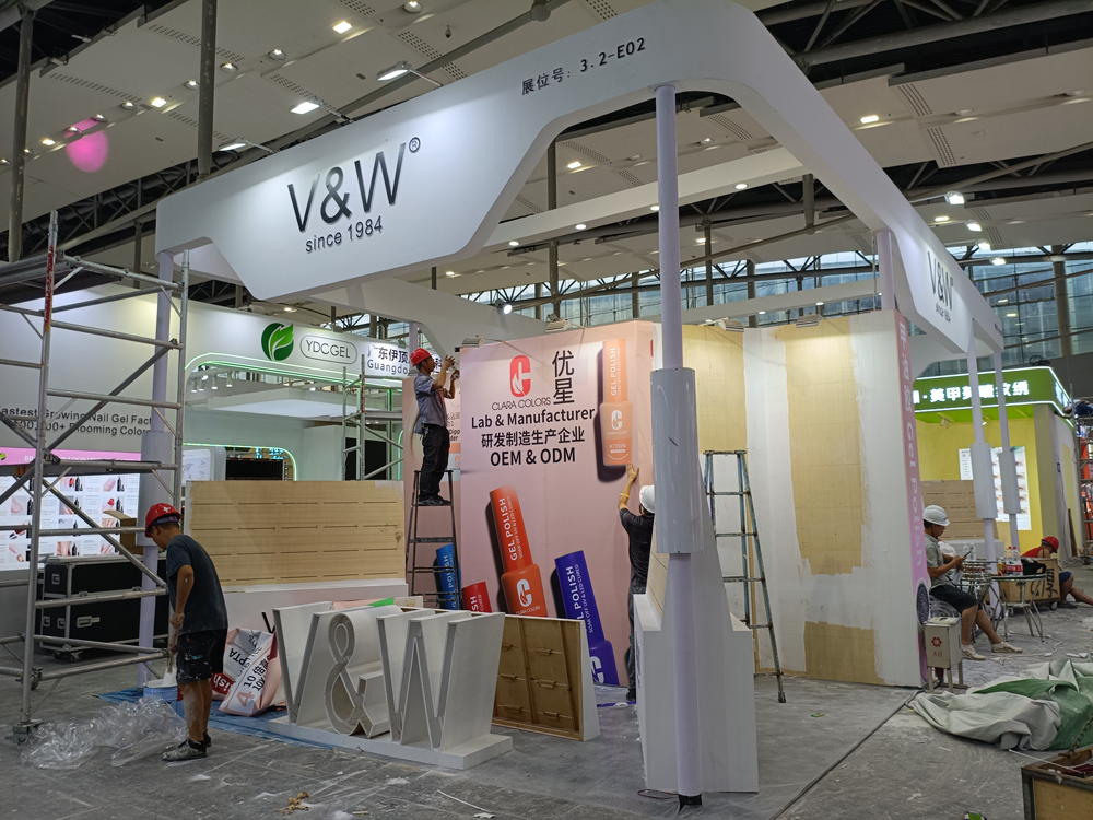V&W優星展臺搭建第二天現場效果
