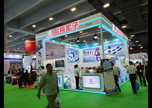 2025年8月廣州光伏太陽能展晨翔電子展臺搭建現場效果