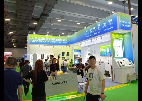2025年8月廣州光伏太陽能展廣東世紀明匠光電科技有限公司展臺搭建現場效果